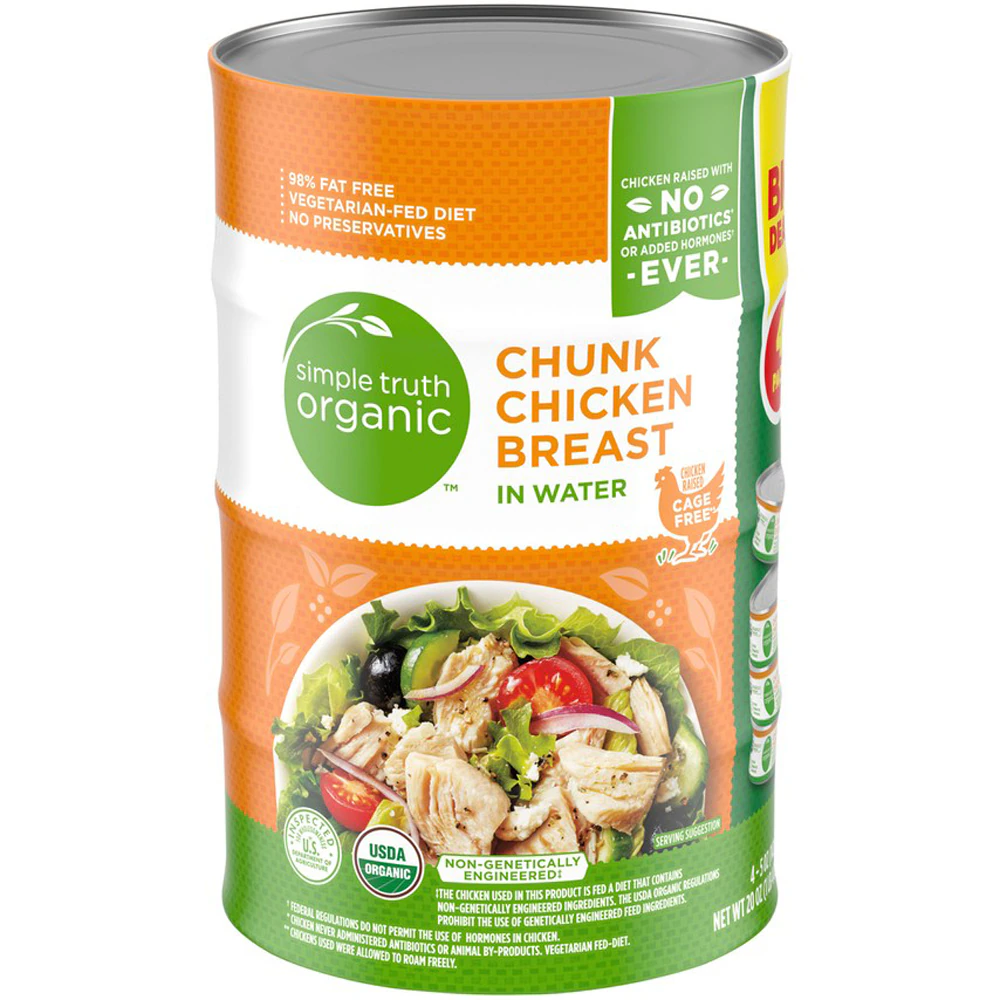 Simple Truth Organic Chunk Chicken Breast in Water -- 5 oz Each / Pack of 4