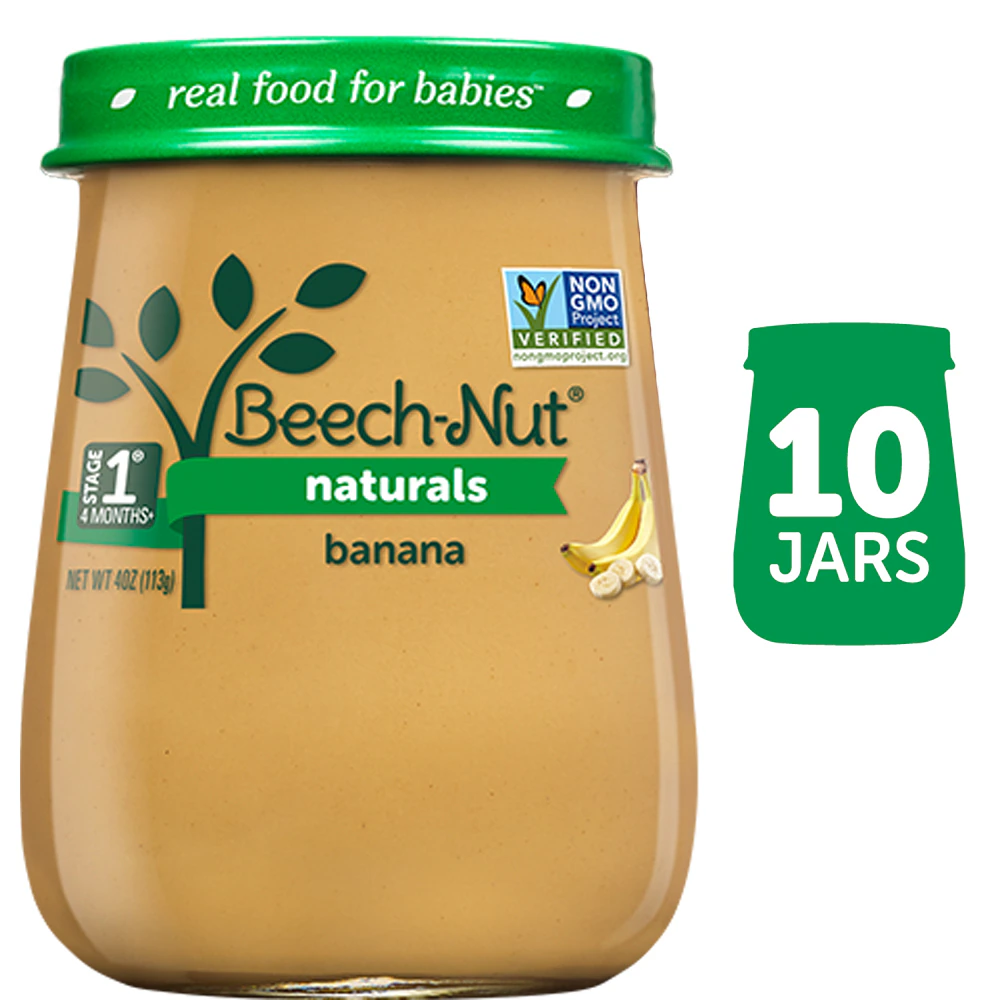 Beech-Nut Naturals Baby Food Puree 4+ Months Banana -- 10 Jars