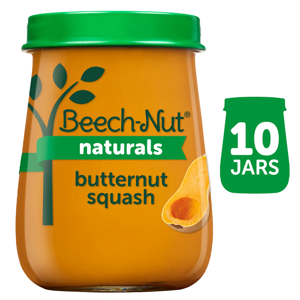 Beech-Nut Naturals Baby Food Puree 4+ Months Butternut Squash -- 10 Jars