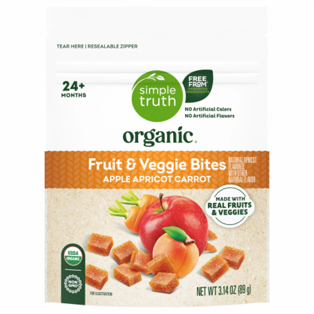 Simple Truth Organic Fruit & Veggie Bites Apple Apricot Carrot -- 3.14 oz