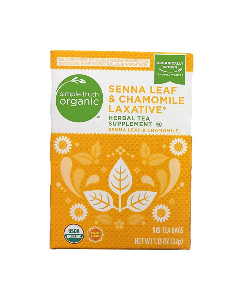 Simple Truth Organic Herbal Tea Supplement Senna Leaf & Chamomile Laxative -- 16 Tea Bags