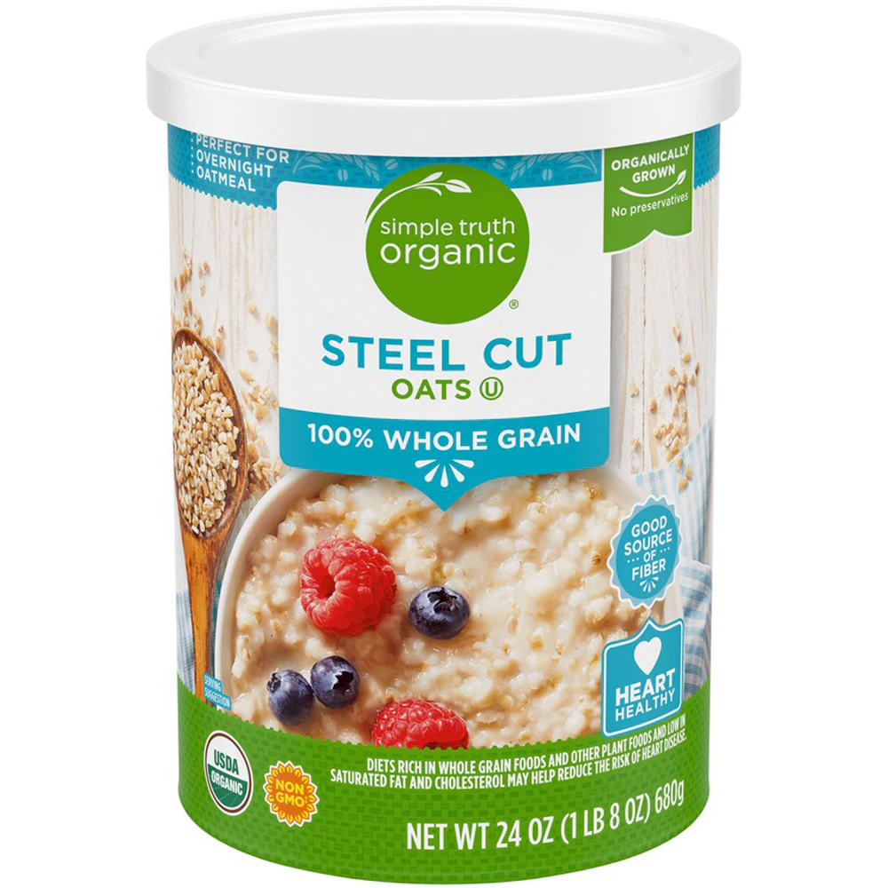 Simple Truth Organic Steel Cut Oats 100% Whole Grain -- 24 oz
