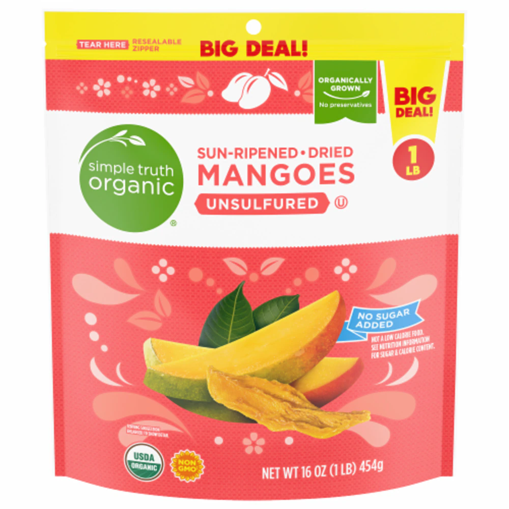 Simple Truth Organic Sun Ripened Unsulfured Dried Mangoes -- 16 oz