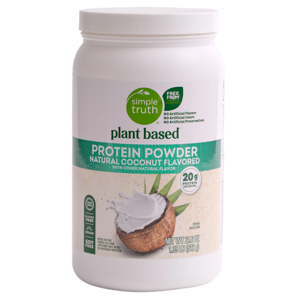 Simple Truth Plant Based Protein Powder Natural Coconut -- 21.6 oz