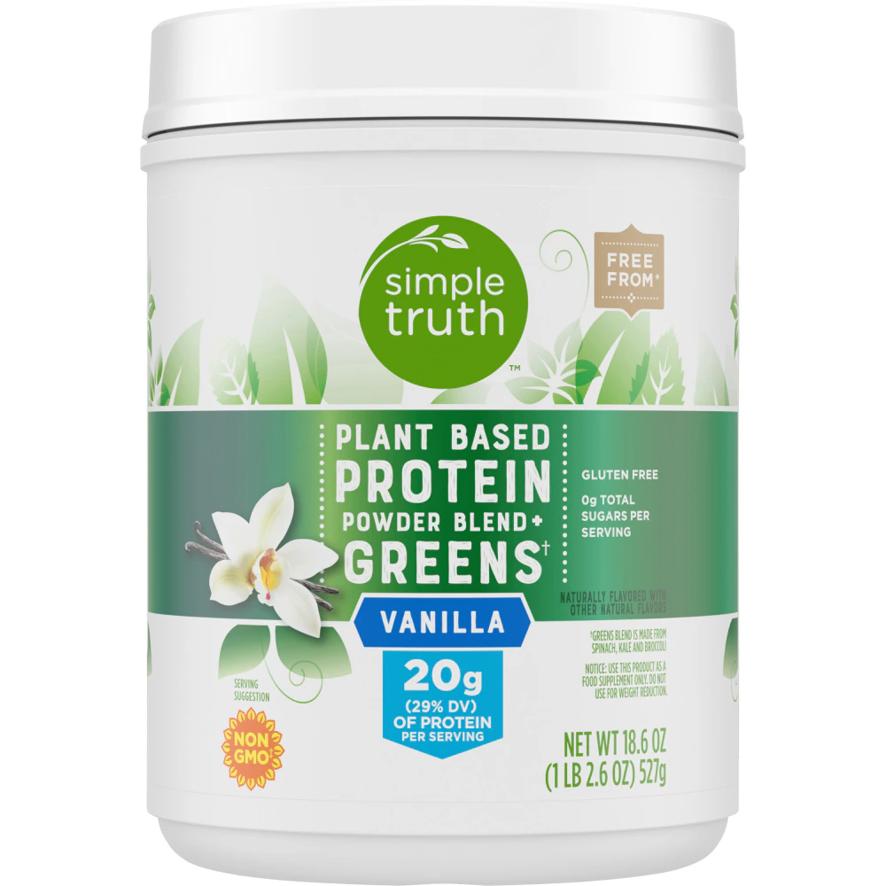 Simple Truth Protein Powder Blend Plus Greens Vanilla -- 18.6 oz
