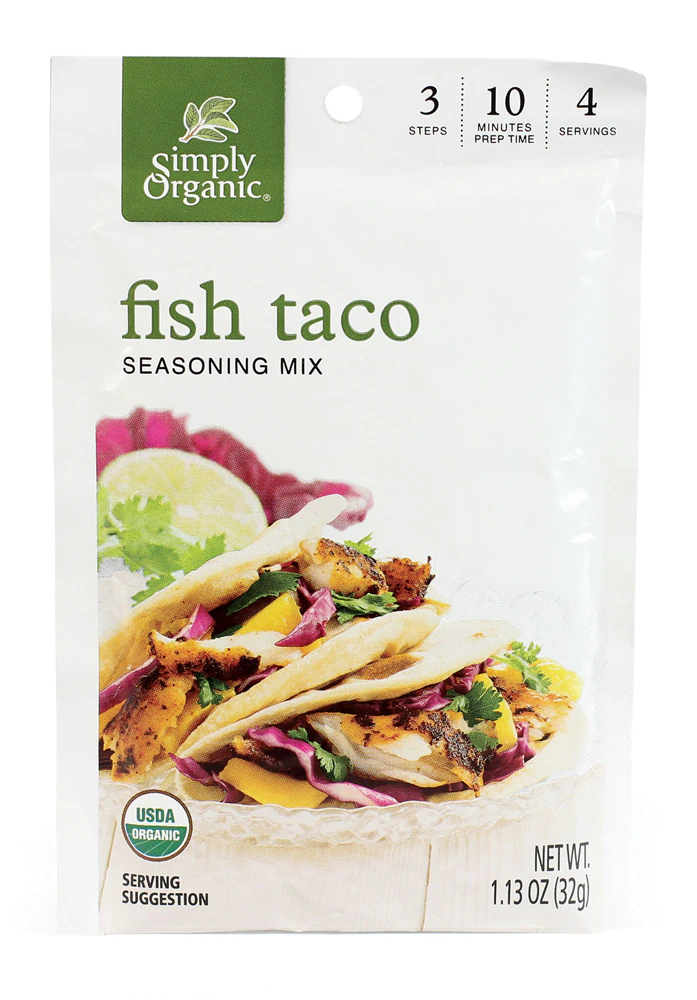 Simply Organic Seasoning Mix Fish Taco -- 1.13 oz