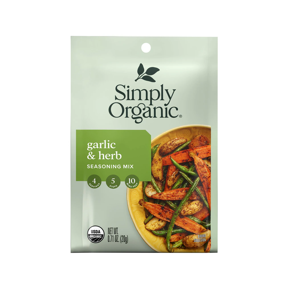 Simply Organic Vegetable Seasoning Mix Garlic & Herb -- 0.71 oz
