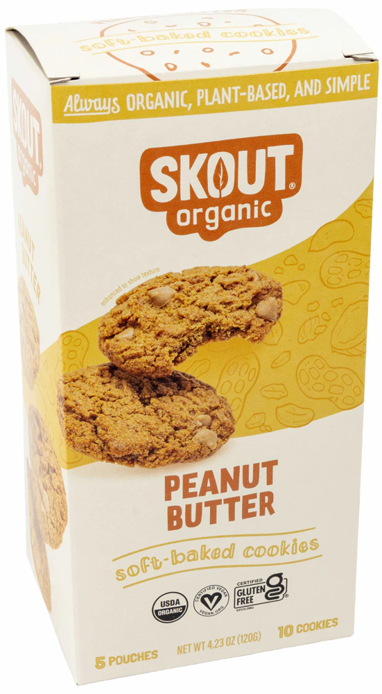Skout Organic Soft Baked Cookies Peanut Butter -- 10 Cookies