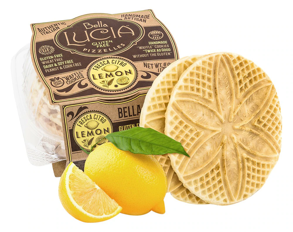Bella Lucia Pizzelles Waffle Cookie Gluten Free Fresa Citro Lemon -- 6 oz