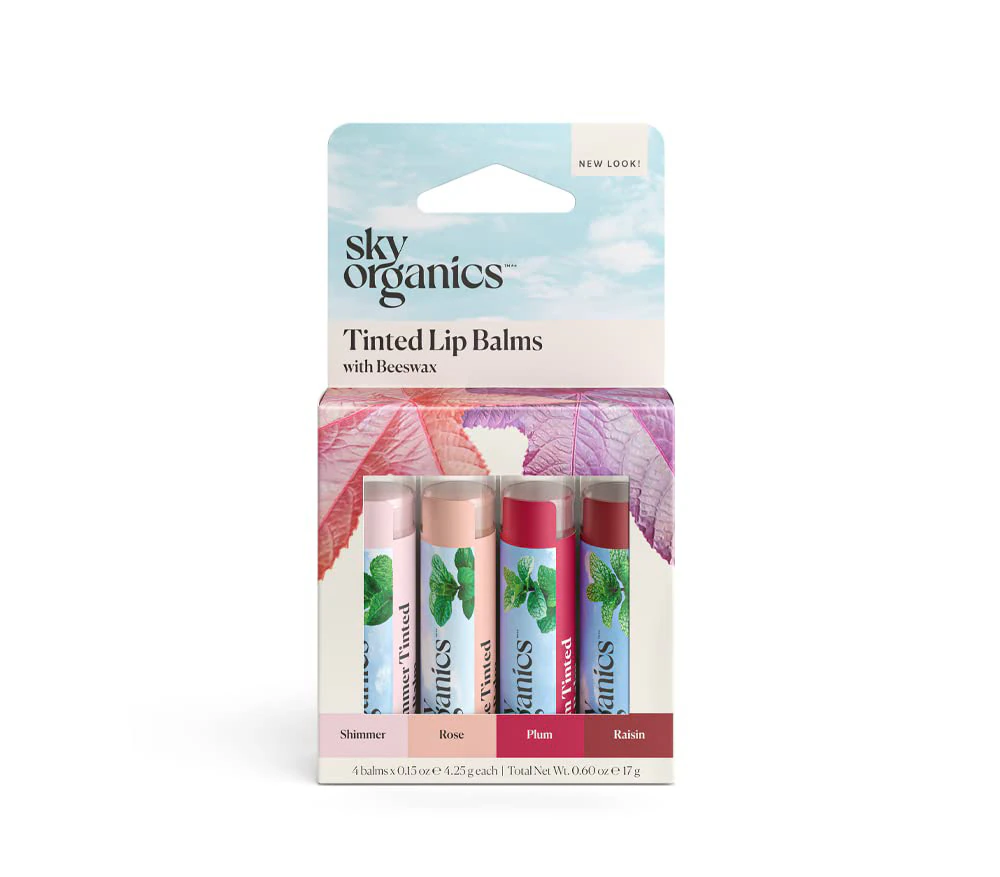 Sky Organics Tinted Lip Balm - Variety 4 Pack -- 4 Lip Balms