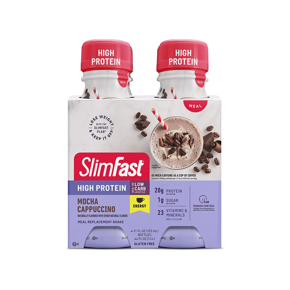 SlimFast High Protein Meal Replacement Shakes Mocha Cappuccino -- 4 Pack