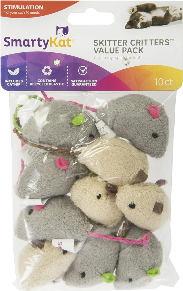 SmartyKat Skitter Critters Cat Toys -- 10 Toys