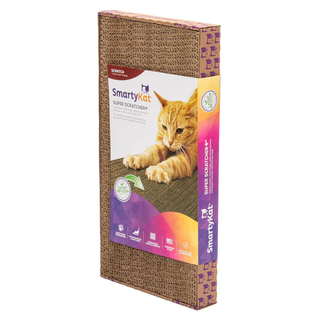 SmartyKat Super Scratcher Corrugated Cat Double Scratcher Catnip Infused -- 1 Box