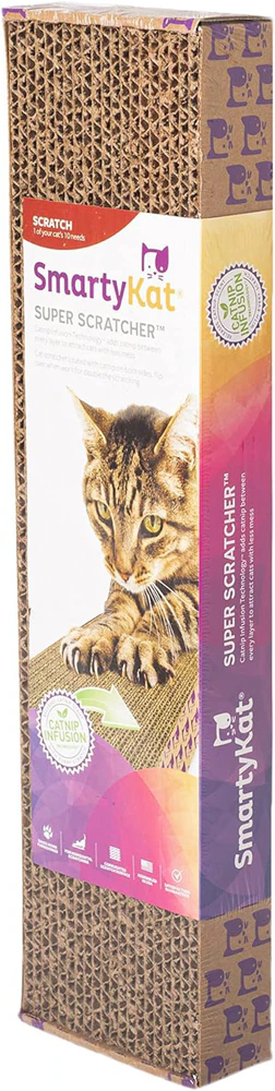 SmartyKat Super Scratcher Corrugated Cat Single Scratcher Catnip Infused -- 1 Box