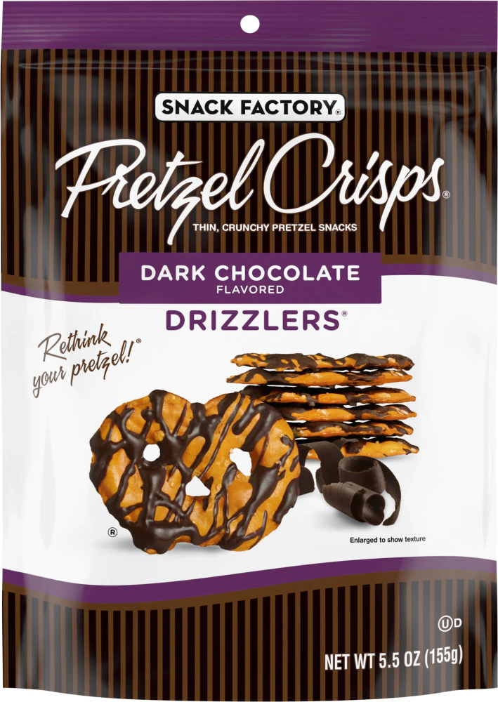 Snack Factory Pretzel Crisps Drizzlers Dark Chocolate -- 5.5 oz