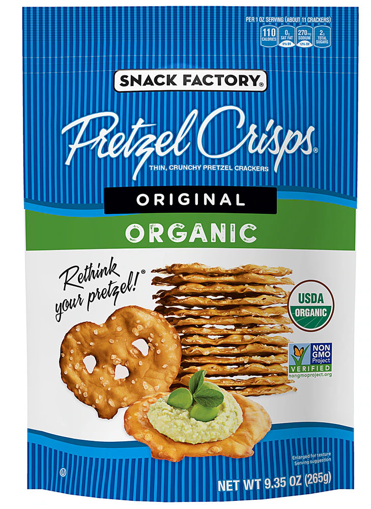 Snack Factory Pretzel Crisps Organic Original -- 9.35 oz