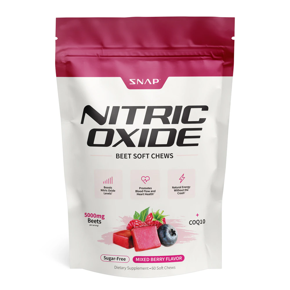 Snap Supplements Nitric Oxide Chews Mixed Berry -- 60 Soft Chews