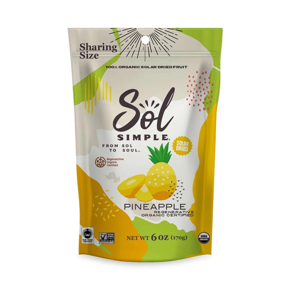 Sol Simple Organic Solar-Dried Fruit Pineapple -- 6 oz