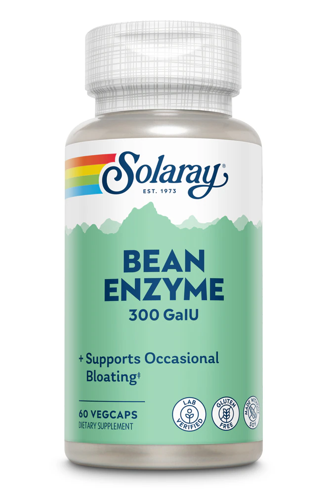 Solaray Bean Enzyme - Supports Occasional Bloating and Gas Relief for Adults -- 60 VegCaps
