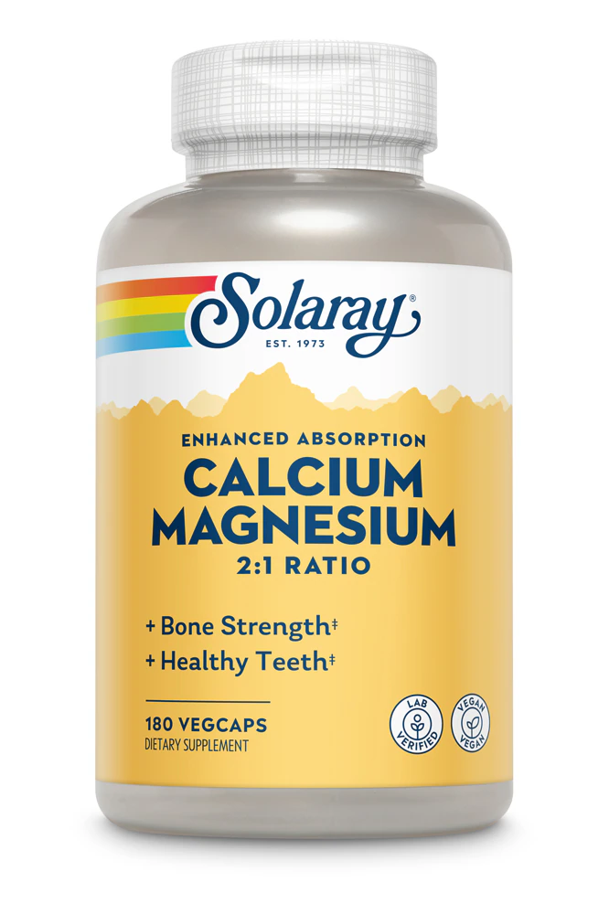Solaray Calcium and Magnesium 2:1 Ratio -- 180 VegCaps