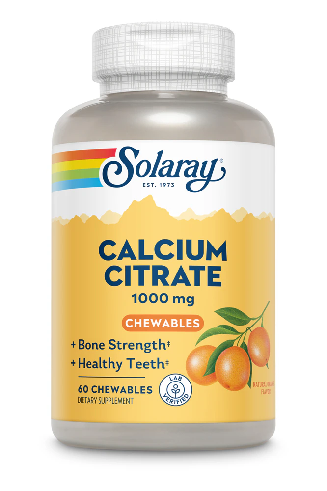 Solaray Calcium Citrate Chewable Natural Orange -- 1000 mg - 60 Chewables