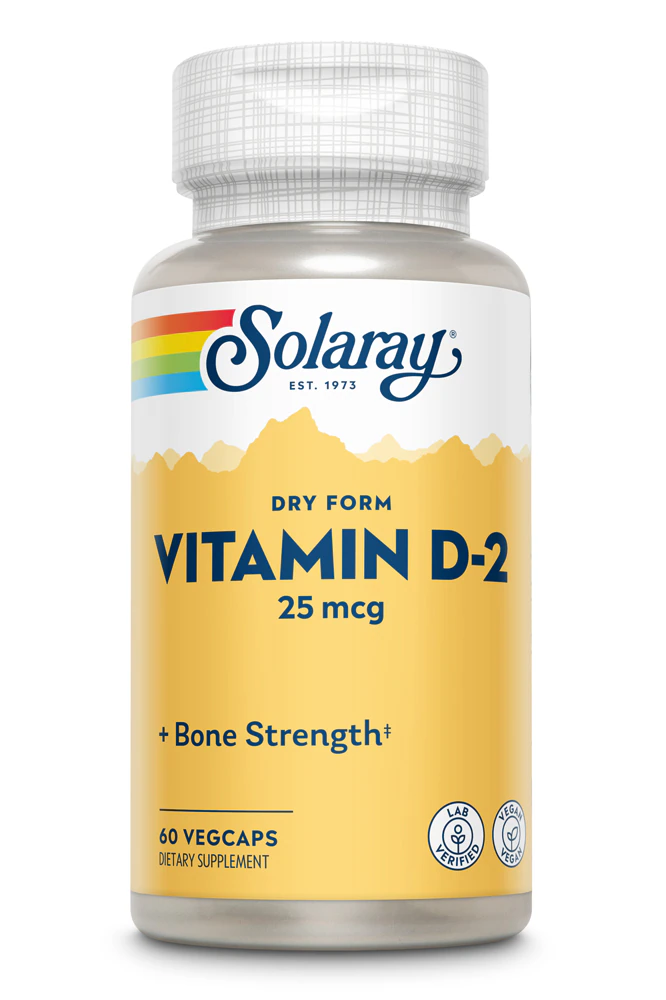 Solaray Dry Form Vitamin D-2 -- 25 mcg - 60 VegCaps