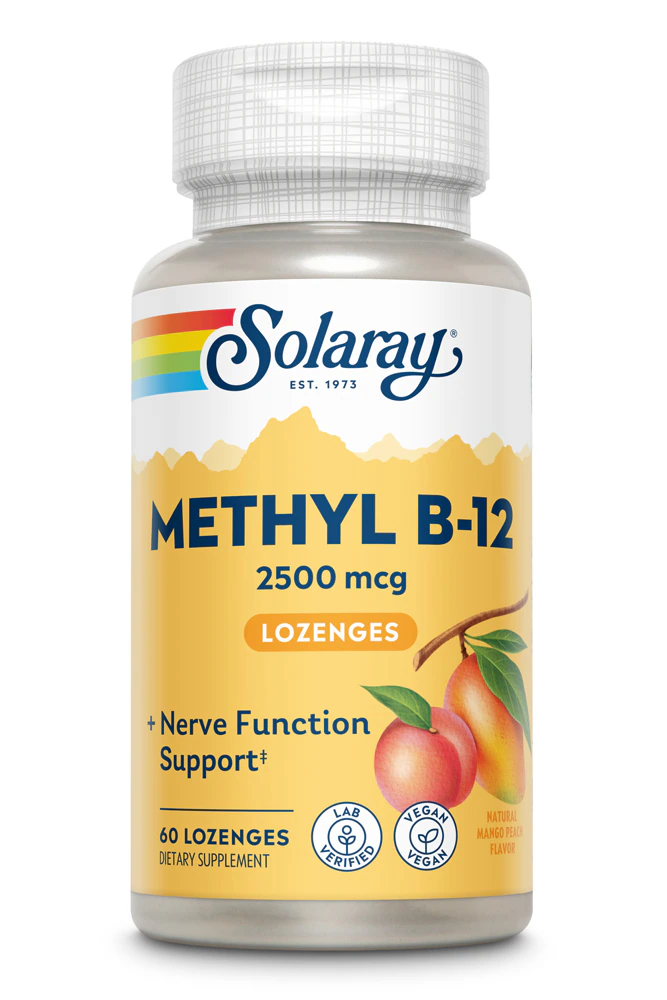 Solaray High Potency Methyl B-12 Mango Peach -- 2500 mcg - 60 Lozenges