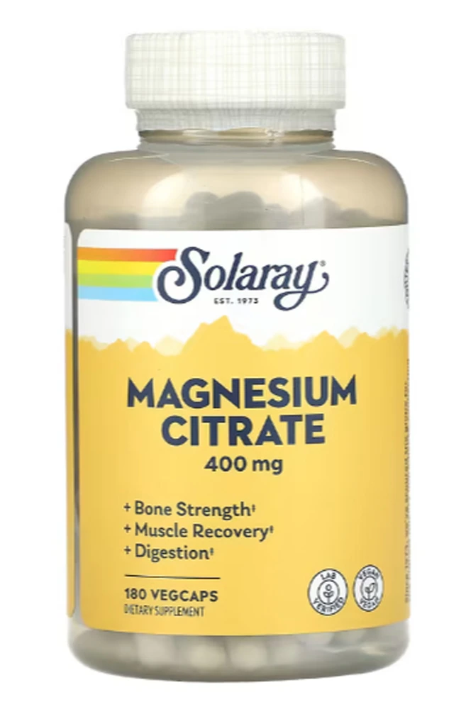 Solaray Magnesium Citrate -- 400 mg - 180 VegCaps