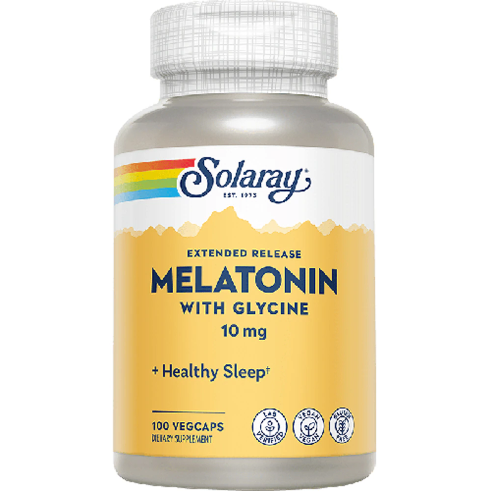 Solaray Melatonin with Glycine -- 10 mg - 100 VegCaps