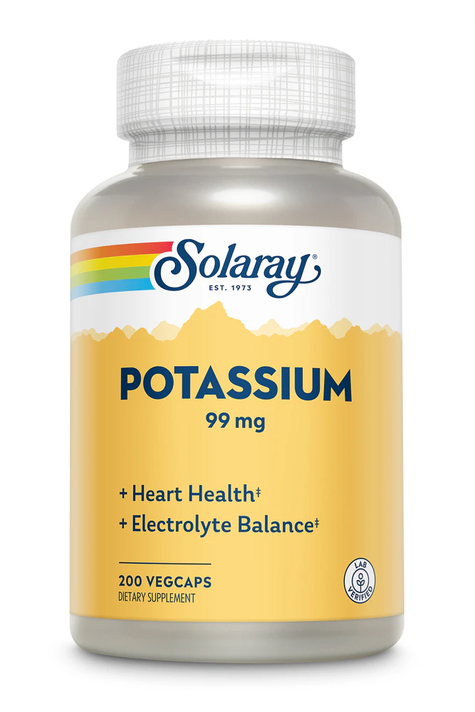 Solaray Potassium -- 99 mg - 200 VegCaps