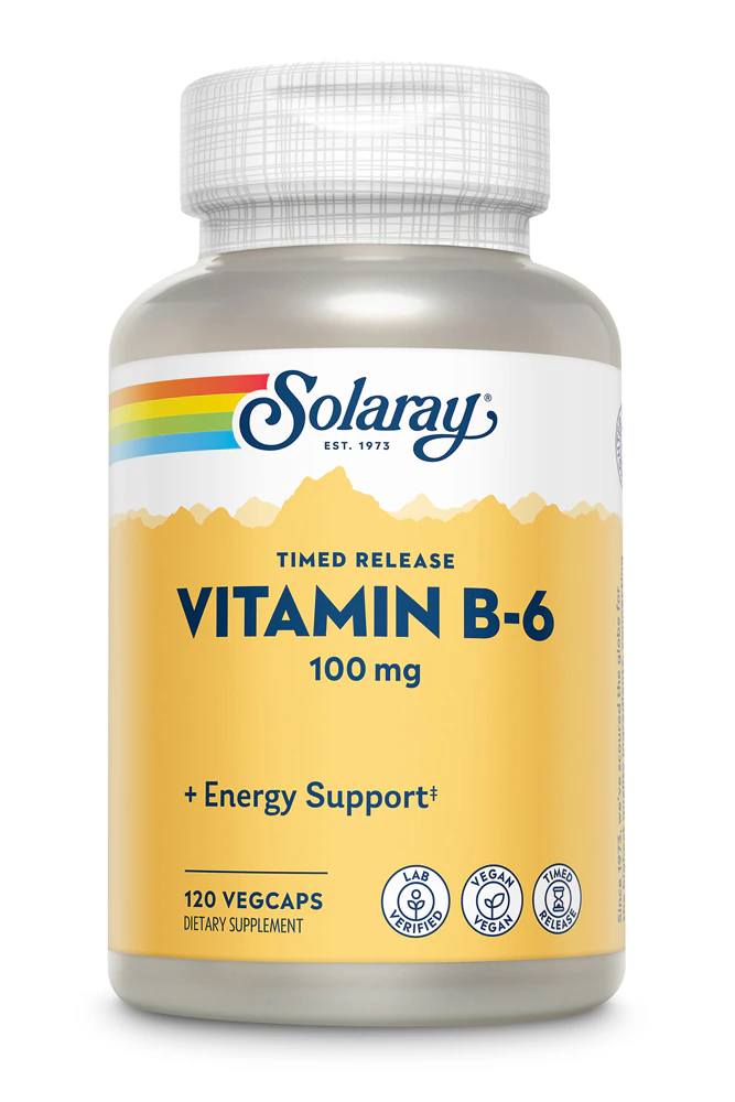 Solaray Vitamin B-6 -- 100 mg - 120 Vegetarian Capsules