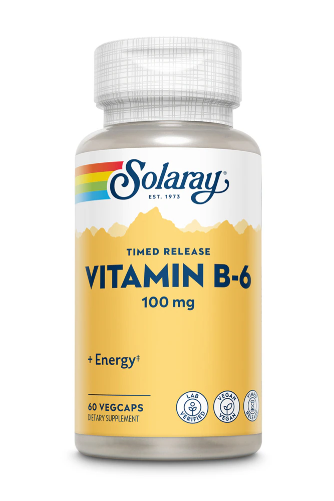 Solaray Vitamin B-6 -- 100 mg - 60 Vegetarian Capsules
