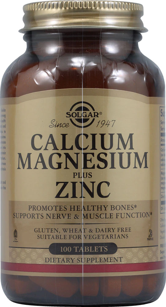 Solgar Calcium Magnesium plus Zinc -- 100 Tablets