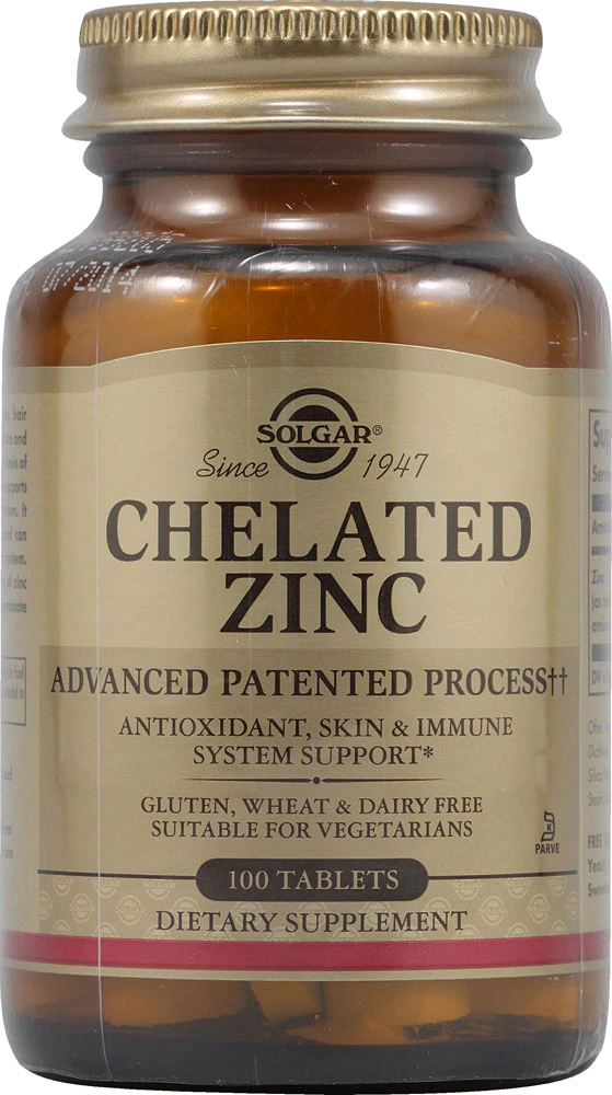 Solgar Chelated Zinc -- 100 Tablets