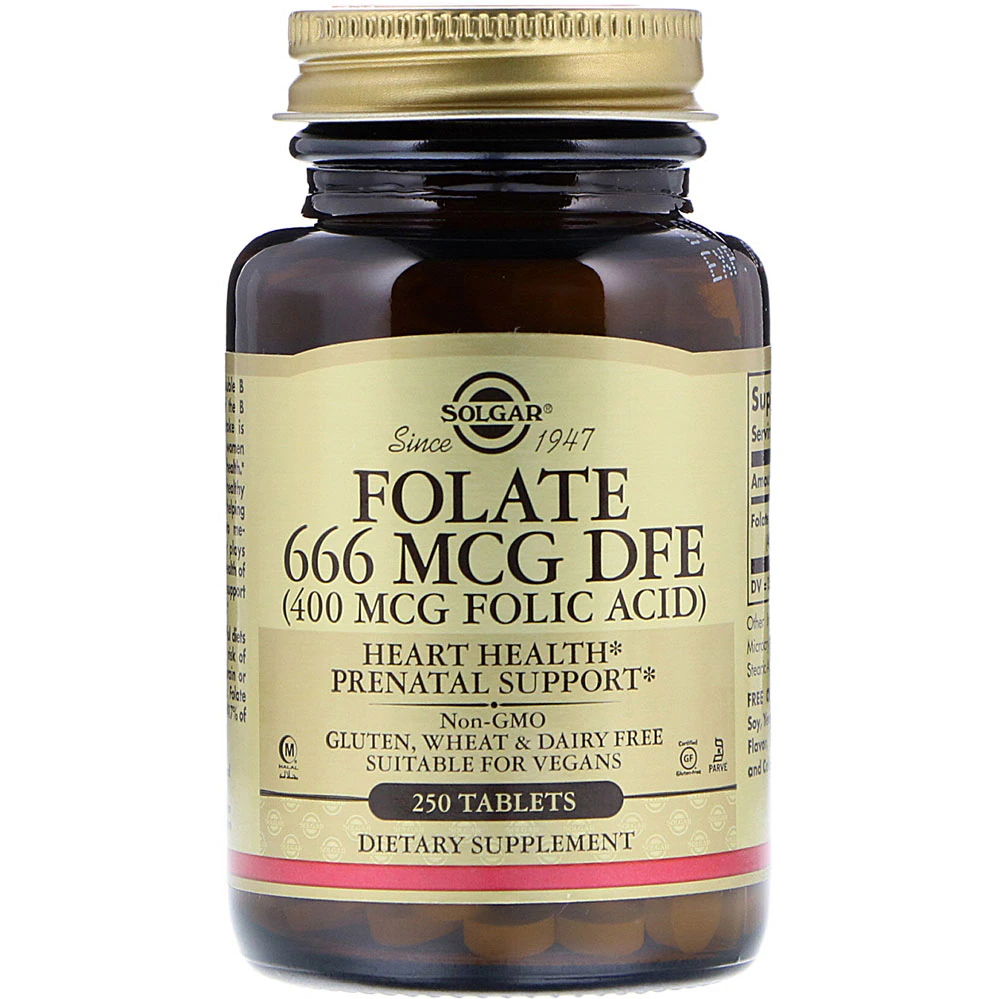 Solgar Folate -- 666 mcg DFE - 250 Tablets