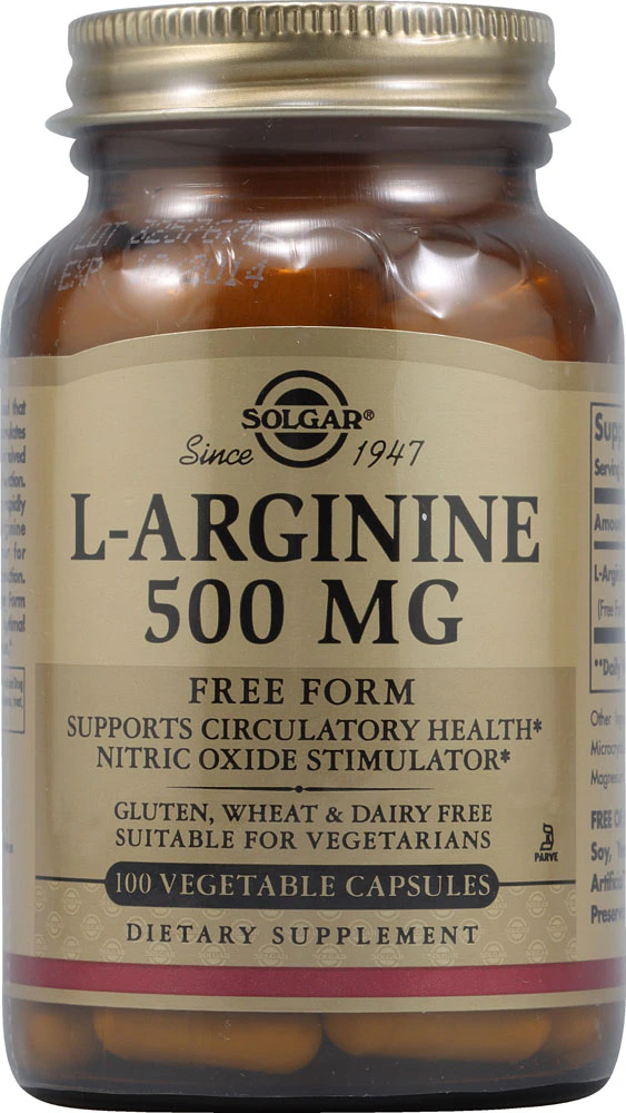 Solgar L-Arginine -- 500 mg - 100 Vegetable Capsules