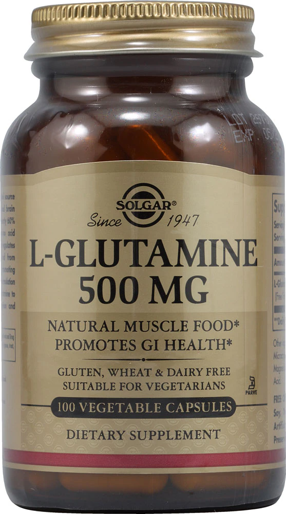 Solgar L-Glutamine -- 500 mg - 100 Vegetable Capsules