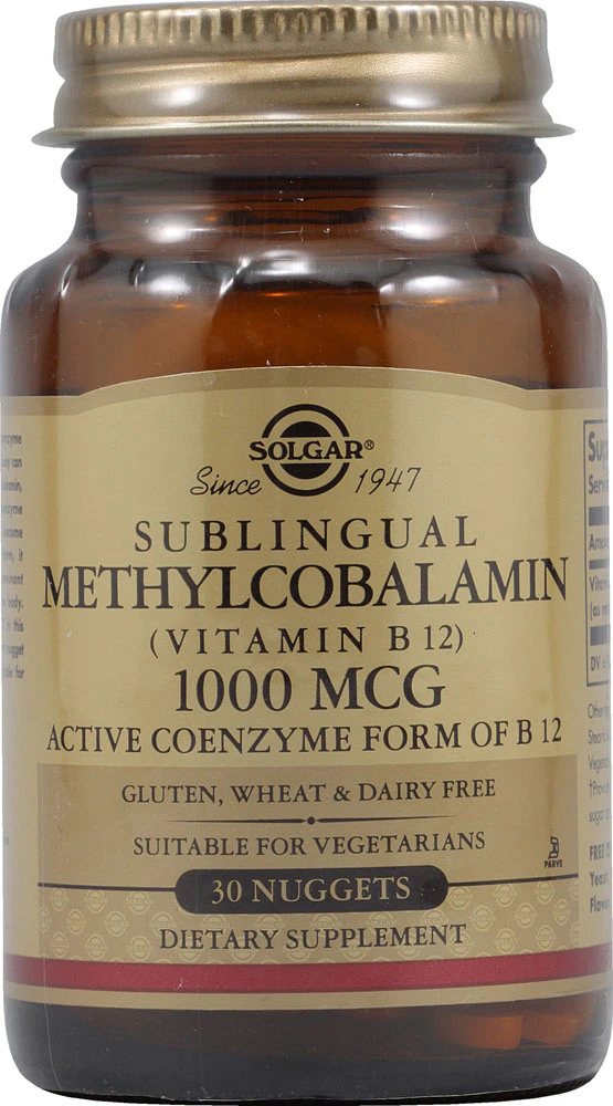 Solgar Methylcobalamin Sublingual Vitamin B12 -- 1000 mcg - 30 Nuggets