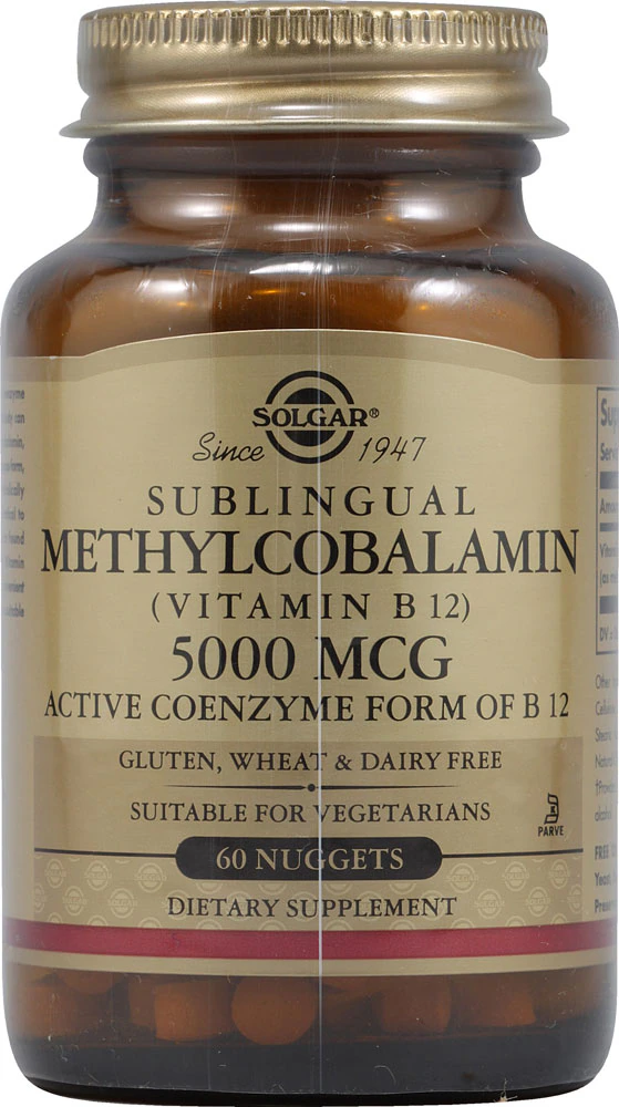 Solgar Methylcobalamin Sublingual Vitamin B12 -- 5000 mcg - 60 Nuggets