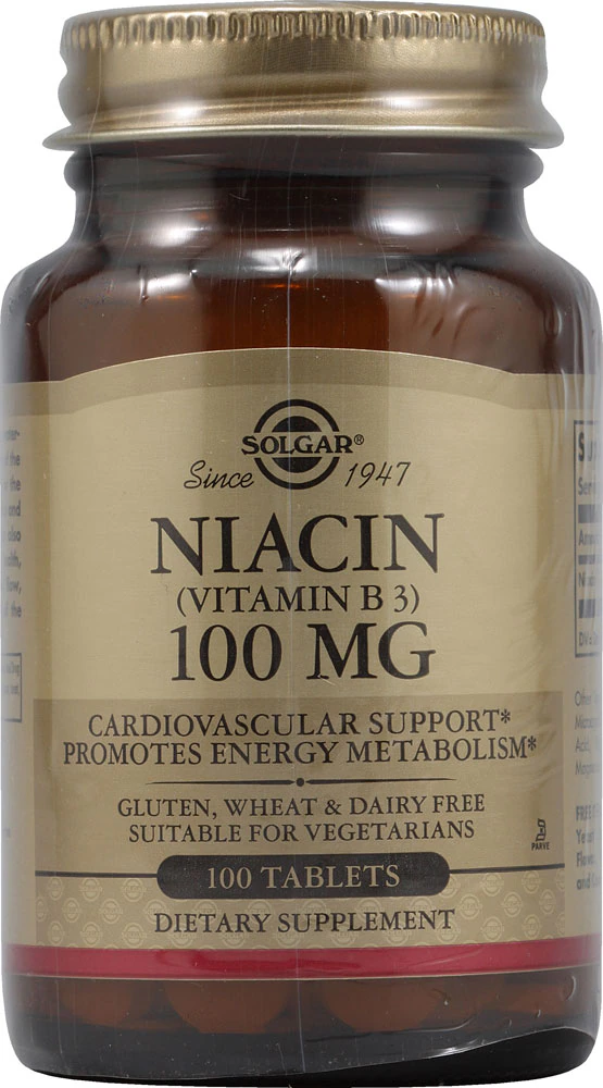 Solgar Niacin Vitamin B3 -- 100 mg - 100 Tablets