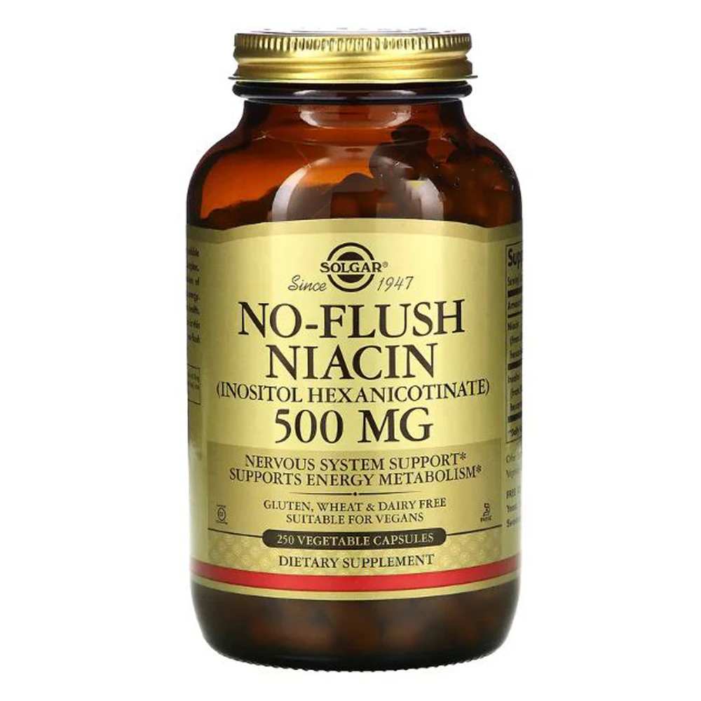 Solgar No-Flush Niacin -- 500 mg - 100 Vegetable Capsules
