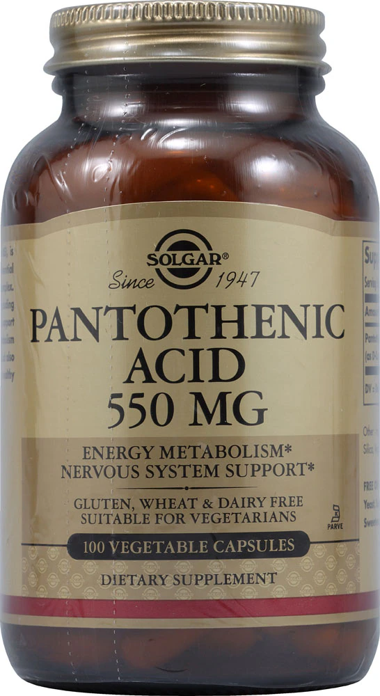 Solgar Pantothenic Acid -- 550 mg - 100 Vegetable Capsules