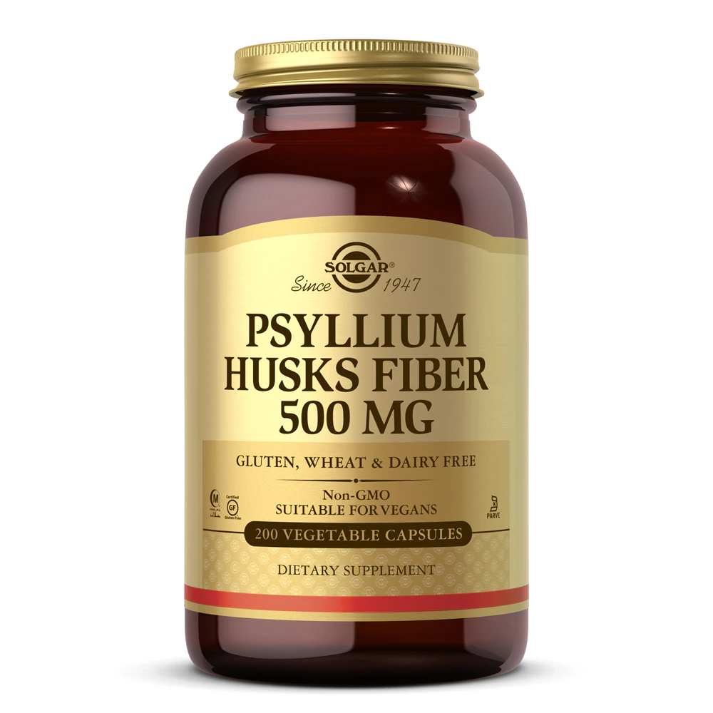 Solgar Psyllium Husks Fiber -- 500 mg - 200 Vegetable Capsules