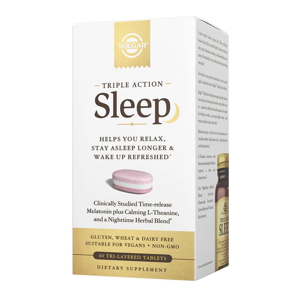 Solgar Triple Action Sleep -- 60 Tri-Layered Tablets