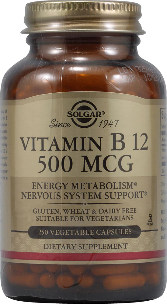 Solgar Vitamin B12 -- 500 mcg - 250 Vegetable Capsules