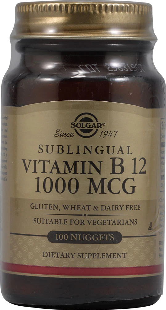 Solgar Vitamin B12 Sublingual -- 1000 mcg - 100 Nuggets