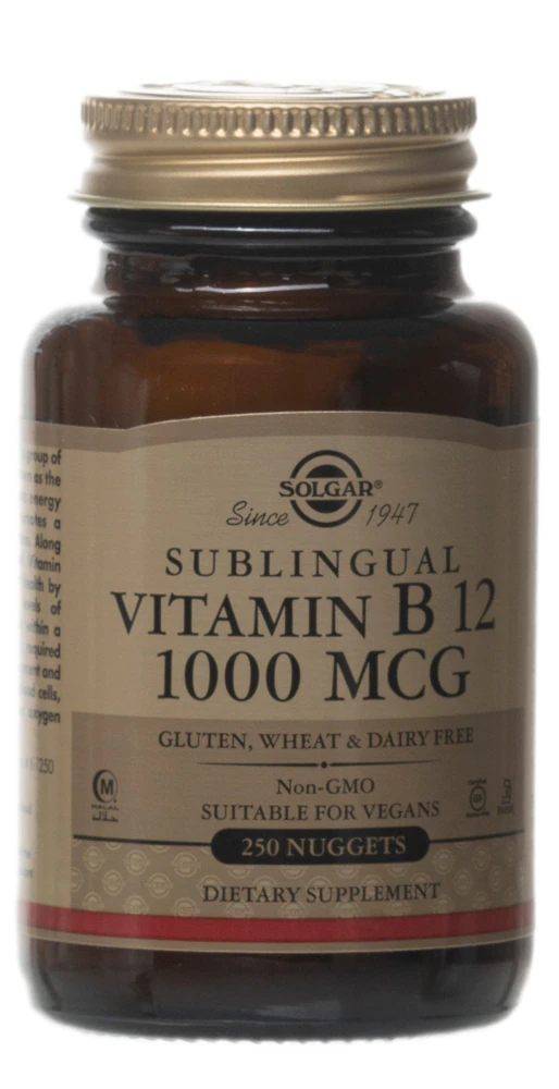 Solgar Vitamin B12 Sublingual -- 1000 mcg - 250 Nuggets