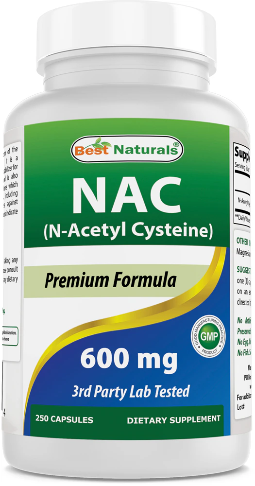 Best Naturals NAC N-Acetyl Cysteine -- 600 mg - 250 Capsules