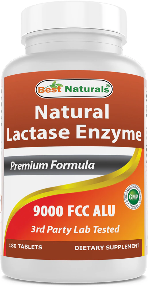 Best Naturals Natural Lactase Enzyme -- 9000 FCC ALU - 180 Tablets