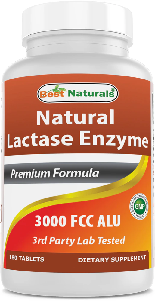 Best Naturals Natural Lactase Enzyme -- 3000 FCC ALU - 180 Tablets